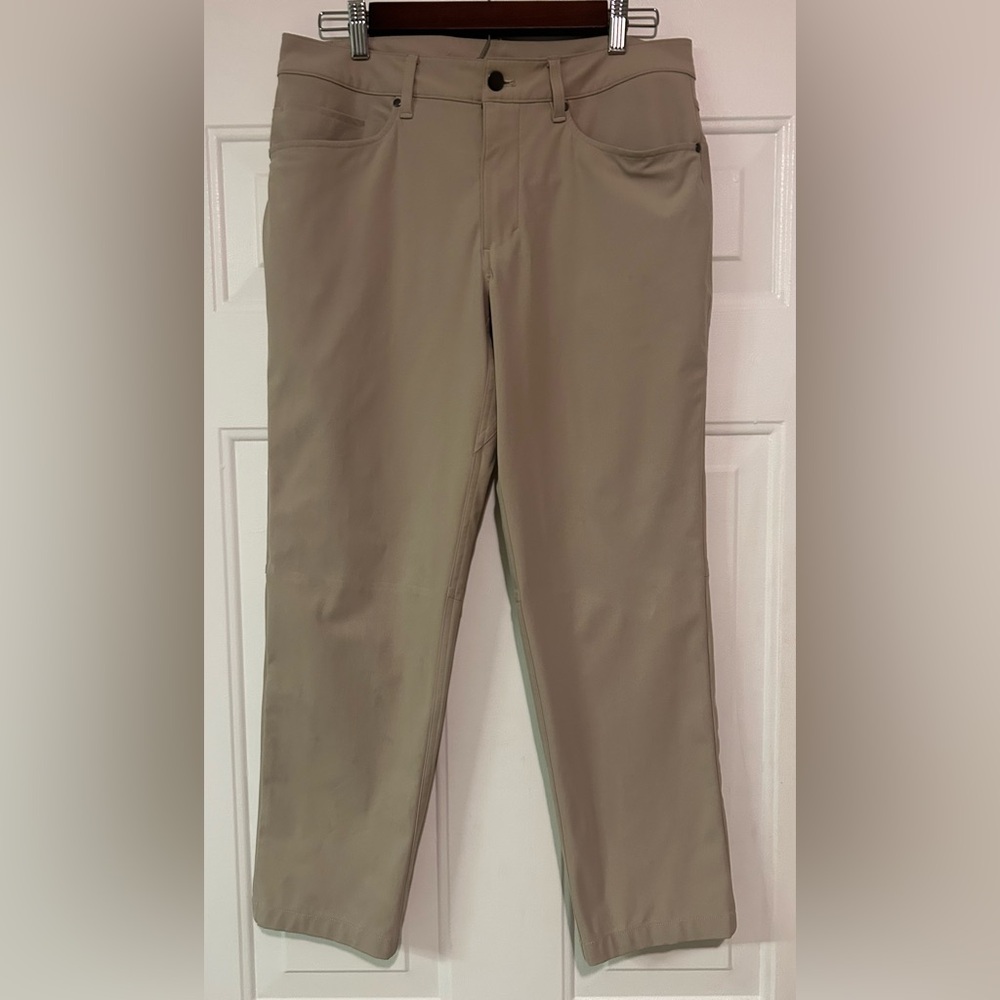 Lululemon Mens 31x27 ABC‎ Classic Fit Pants Khaki Stretch 5 Pocket Trouser